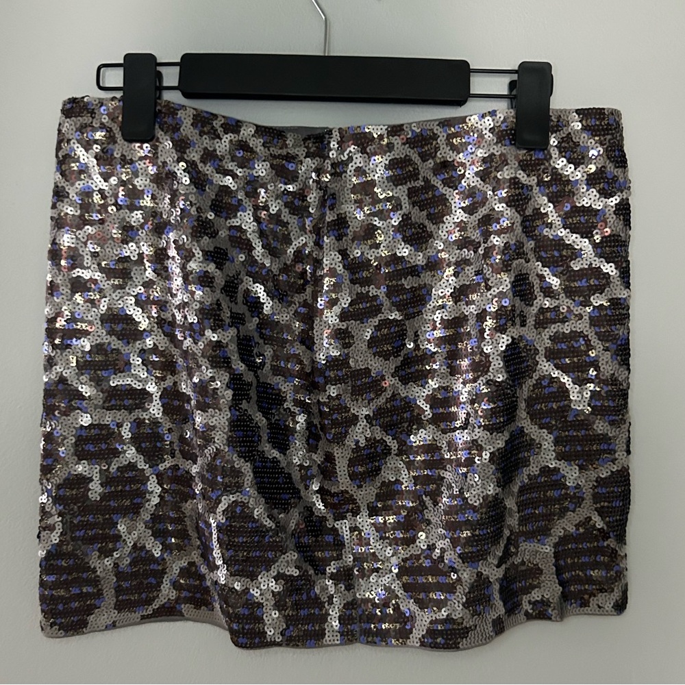 Express Leopard Sequin Skirt